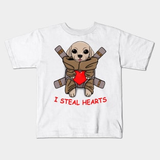 funny baby Labrador dog Valentines Day gift I Steal Hearts T-Shirt Kids T-Shirt